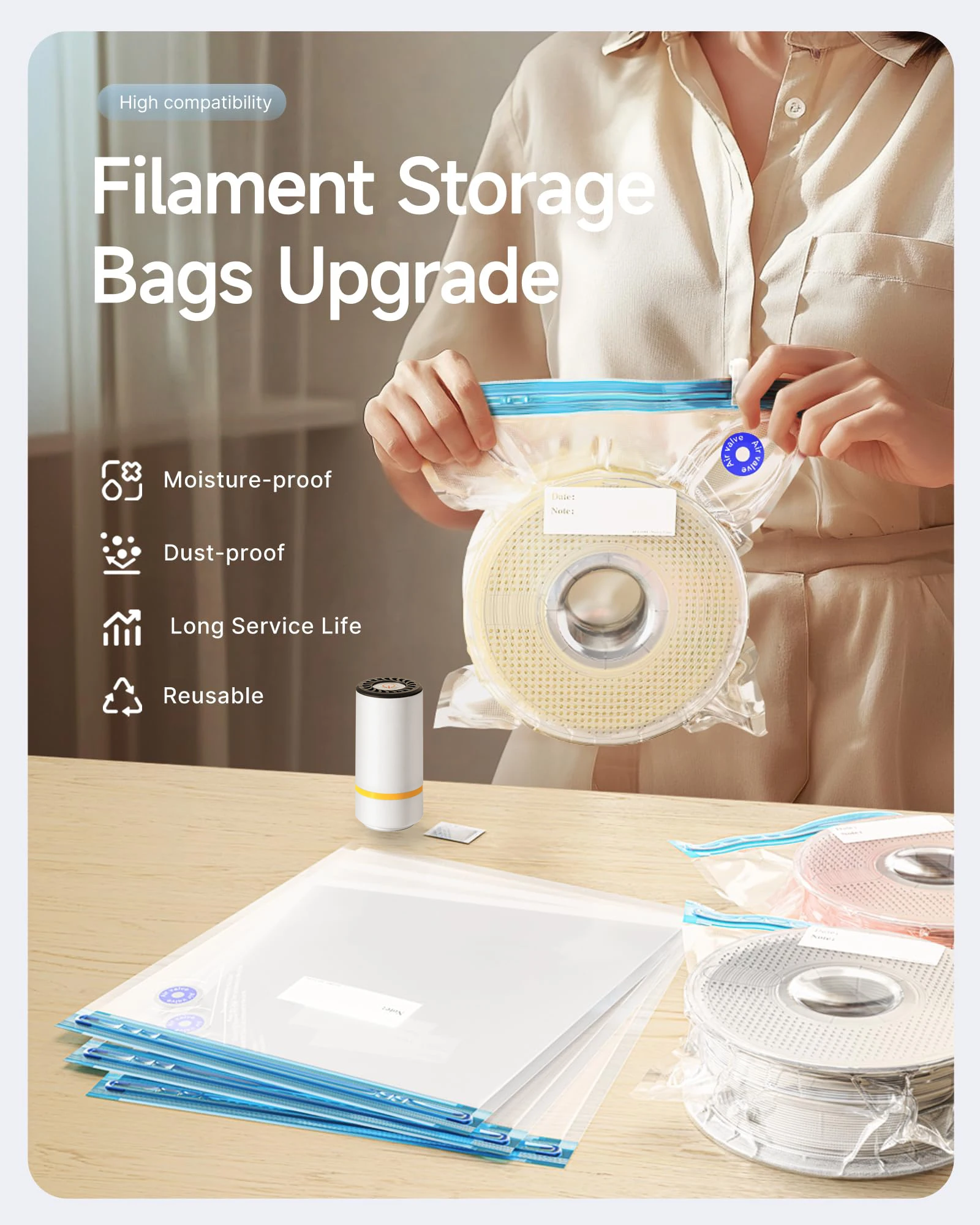 3D Printer Filament Vacuum Bag - đánh giá và giá Petg Filament